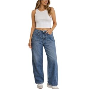 American Eagle 90s Wide Leg Baggy Jeans Women’s 10 Short Blue Denim 33x26.5